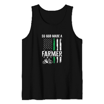 Discover Tractor driving Patriotic American Flag Tractor So God Made A Farmer Tank Tops