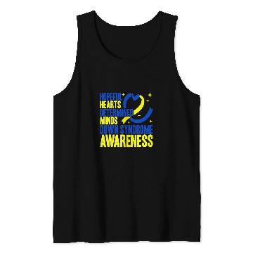 Discover Hopeful Hearts Determined Minds Down Syndromes Awareness Tank Tops