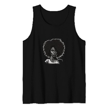 Discover Black and White Black Queen Afro Melanin Dripping Juneteenth Tank Tops