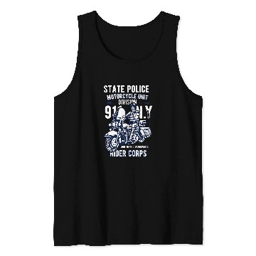 Discover State Police motorcyclists and bikers Tank Tops