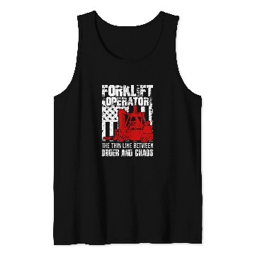 Discover Forklift Operator The Thin Line American Flag Tank Tops
