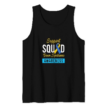 Discover Down Syndromes Awareness month Ribbon Support Squad 1 Tank Tops