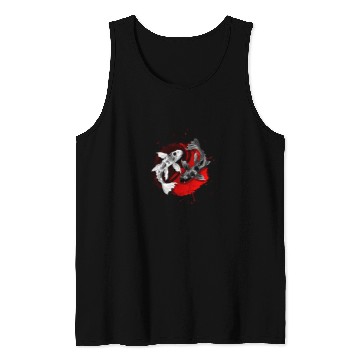 Discover Japanese Koi Fish vintages Art Yin Yang Swimming Fish Tank Tops