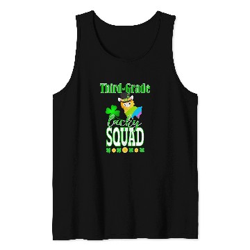 Discover St Patricks Third Grade Teacher Student Cute Llama Squad Tank Tops