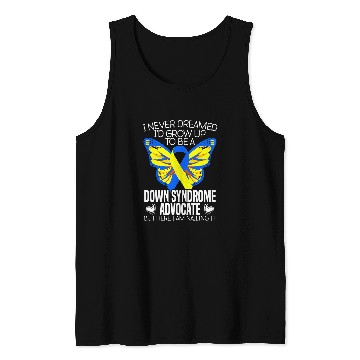 Discover Down Syndromes Awareness Butterfly Ribbon Tank Tops