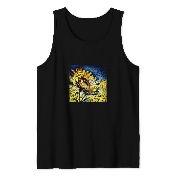 Discover Sunflower Abstract Art Retro Sun Flower Tank Tops