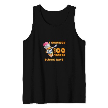 Discover I Survived 100 Masked School Days Smarter  Crayon Tank Tops