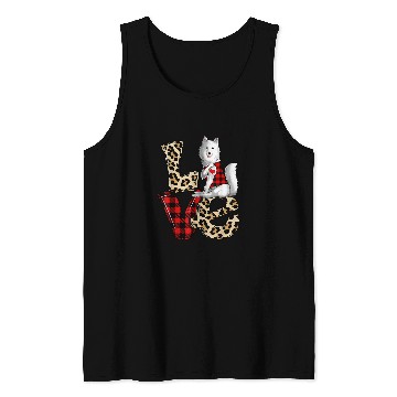 Discover Dog Samoyed Love Leopard Plaid Happy Valentines Day Dog Lover Tank Tops