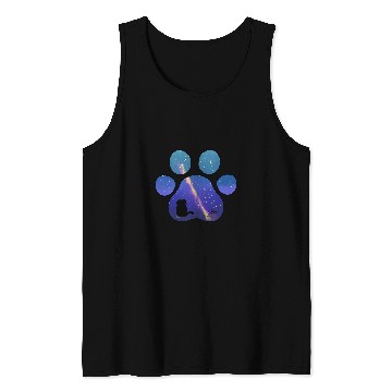 Discover Galaxy Cat Paw Print Tank Tops