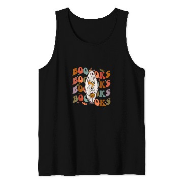 Discover Cute ghosts Book Reading Teacher School Funny Halloween Tank Tops