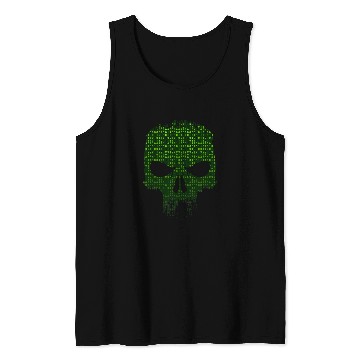 Discover Skeletons Skulls Binary Code Skull Computer Programmer Developer Tech Geek Skull Tank Tops