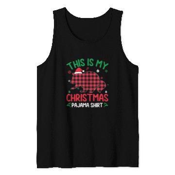 Discover Raccoons Red Plaid Ugly Design This Is My Raccoon Christmas Pajama 65 Tank Tops
