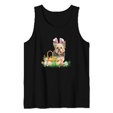 Discover Cute Yorkie Easter Day Bunny Eggs Easter Costume Tank Tops