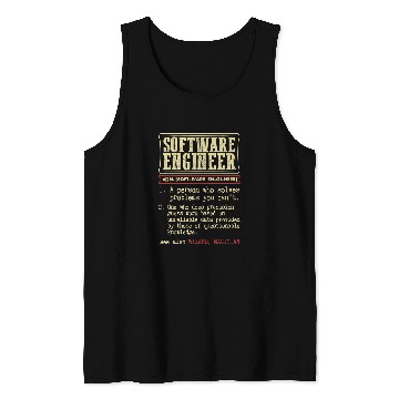 Discover Software Engineer Funny Dictionary Definition Tank Tops