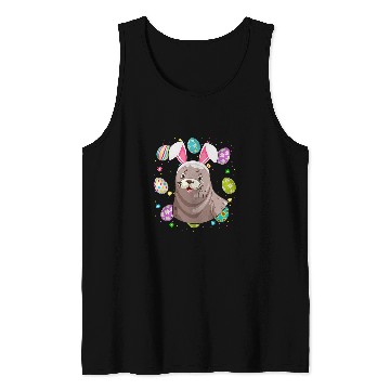 Discover Seals Gift Funny Easter Egg Lover Bunny Ear Seals Face Easter Sunday Tank Tops