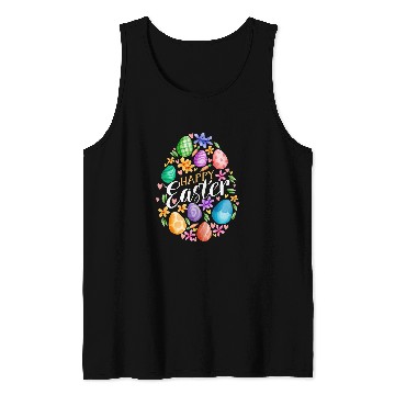 Discover Rabbits Cute Happy Easter Day Easter Eggs Bunny Rabbit Easter Day Tank Tops