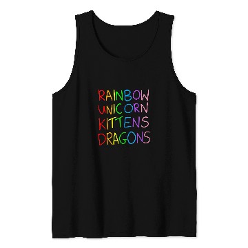 Discover Rainbow Unicorns Kittens Dragon Tank Tops