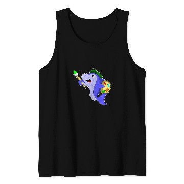 Discover Dolphin Painter Paint brush Tank Tops