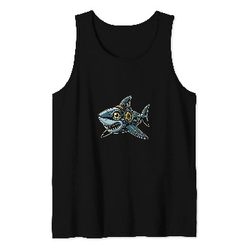 Discover Shark Robots Robotics Engineering Technology Programmer Tank Tops