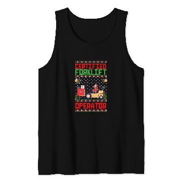 Discover Certified Forklift Operator Christmas Pajamas Driver Xmas Tank Tops