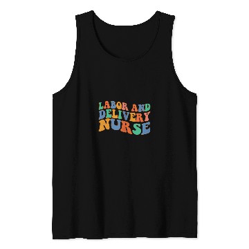 Discover Retro Groovy Labor Delivery nurses Nursing Student School Tank Tops