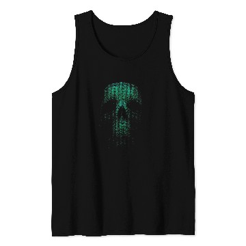 Discover Skeletons Skulls Digital Rain Binary Coding Computer Programmer Skull Tank Tops