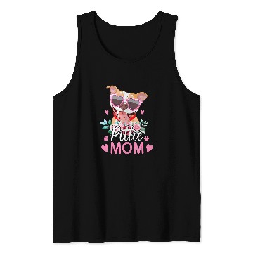 Discover Bully Cute Pittie Mom Sunglasses Flower For Pitbull Lovers Owner Pitbull Dog Tank Tops