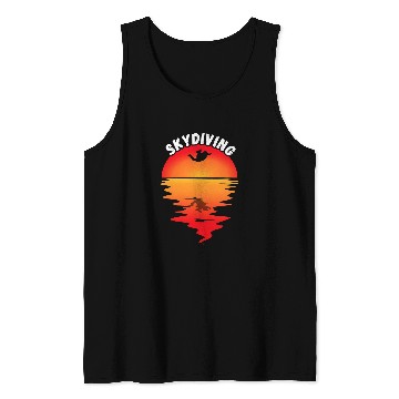Discover Skydiving Gift vintages Sunset Skydiver Parachuting Parachutist Tank Tops
