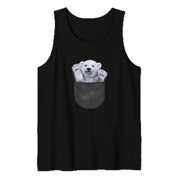 Discover Funny Bear Cute Polar Bear in Pocket Cute Bears Tank Tops