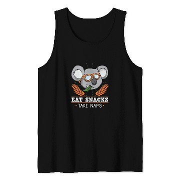 Discover Funny Bear Eat Snacks Take Naps Koala Cute Bears Tank Tops