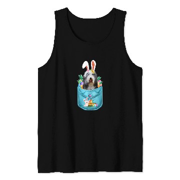 Discover Bunny Bearded Collie In Pocket Easter Day Eggs Bunny Dog Tank Tops