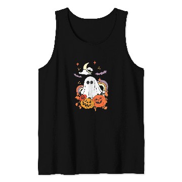 Discover vintages Rainbow Boo ghosts Witch Bat Pumpkin Halloween 217 Tank Tops