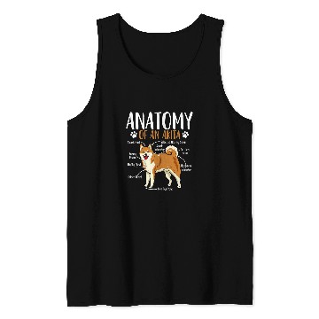 Discover Dog Akita Anatomy Tank Tops