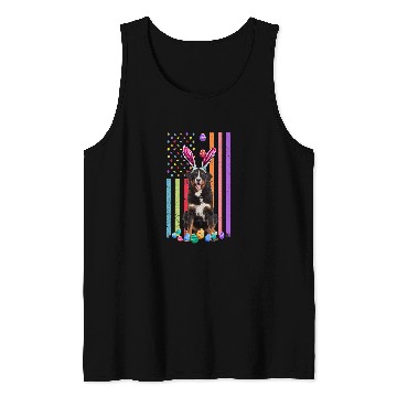 Discover Easter Day American Eggs Flag Bernese Mountain Dog Funny Tank Tops