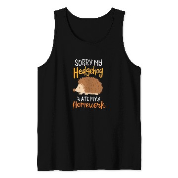 Discover Hedgehog Homework Student School Tank Tops