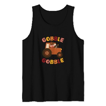 Discover Tractor driving Cute Gobble Gobble Turkey Driving Tractor Thanksgiving Tank Tops