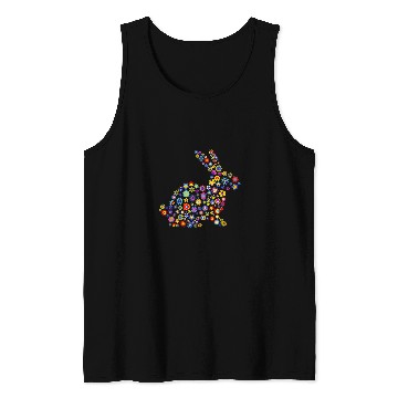 Discover Rabbits Floral Easter Bunny Spring Flowers Rabbit Women Girls Tank Tops