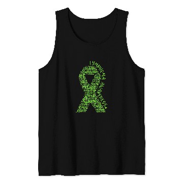 Discover Lymphoma Awareness Lime Green Ribbon With Positive Words Tank Tops