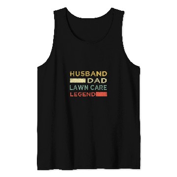 Discover Funny Mens Mowing Husband Dad Lawn Care Legend Yard Work 3 Tank Tops