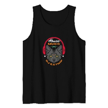 Discover DJ Catnip 2Funny Audio Wave House Music Tank Tops