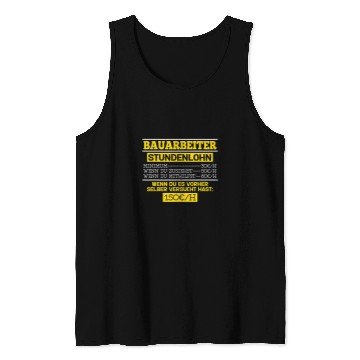 Discover Construction worker hourly wage construction site builder craftsmen Tank Tops