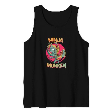 Discover Funny Ninja Monkey Martial Art Karate Monkey Banana Tank Tops