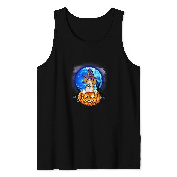 Discover Foxhound Witch Hat Pumpkin Scary Halloween Dog Lovers Tank Tops