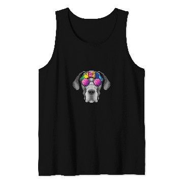 Discover Hippie Great Dane Love Peace Sign 70s Hippie Dog Tank Tops