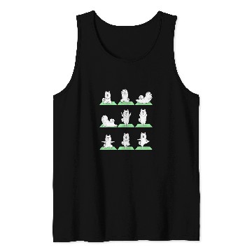 Discover Namaste Yoga Samoyed Dog Yoga Pose Zen Workout Exercise Yogi Cute Funny Meditation Tank Tops
