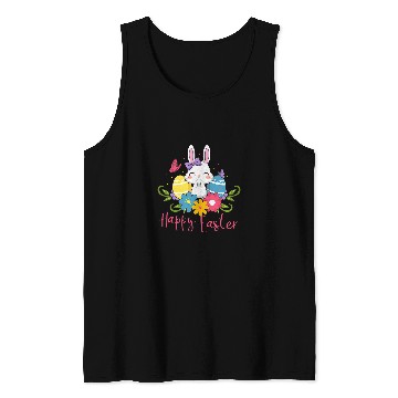 Discover Rabbits Happy Easter Cute Rabbit Bunny Spring Easter Egg Hunt Sunday Tank Tops