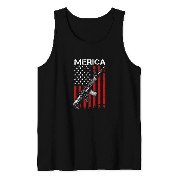 Discover MERICA Pro guns Rights 2nd Amendment AR15 USA Flag Tank Tops