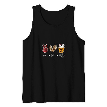 Discover Leopard Peace Love Chicken pot pie Pi day MAth women Tank Tops