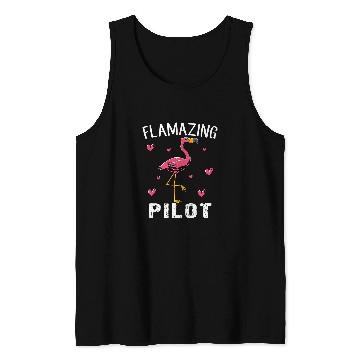 Discover Flamingo bird Funny Flamazing PILOT Tank Tops