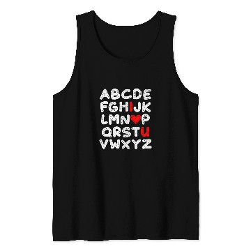 Discover ABC Chalk Alphabet I Love You English Teacher Valentines Day 7 Tank Tops